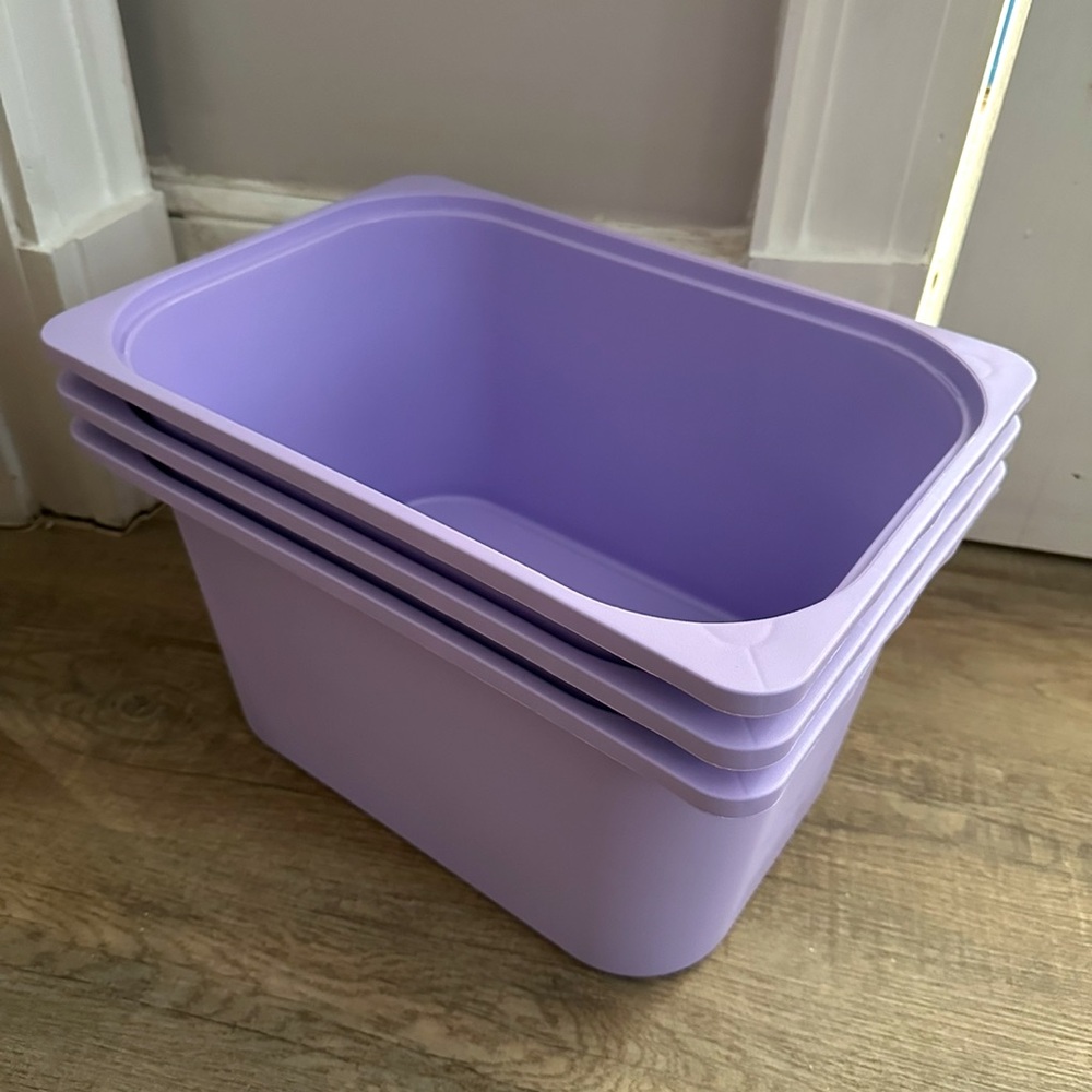 Lot of 3 IKEA Trofast Toy Storage Bin Box l 16 ½x11 ¾x9 " NEW-purple